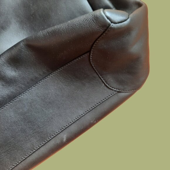 Marc By Marc Jacobs Leather Tote Bag Large Black Beige Two Tone Handbag - Picture 8 of 12